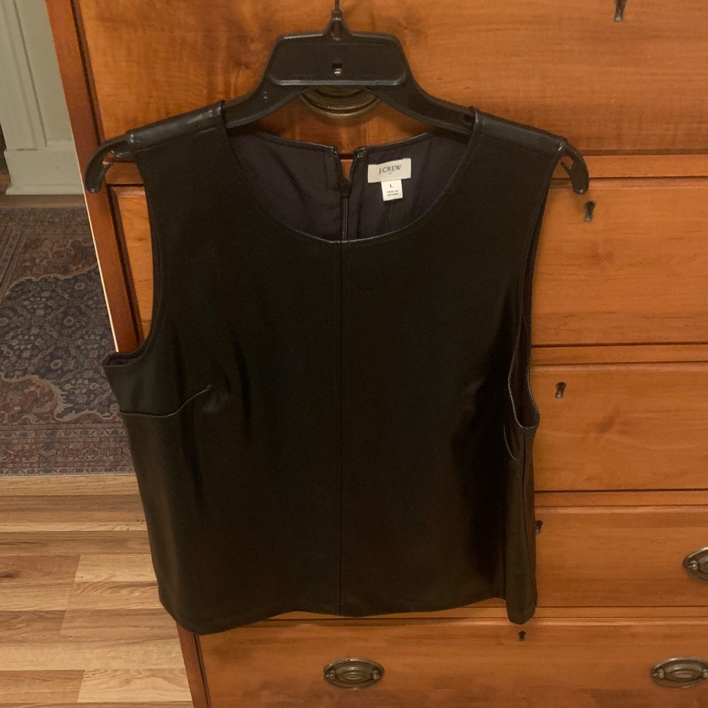 J. Crew Classic Black Vegan Leather Tank Top